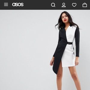 Asos color block blazer dress with belt